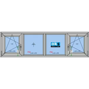 2-draaikiep 2-vastglas