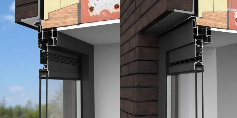 Ventilatierooster THM 90 binnen en buitenaanzicht
